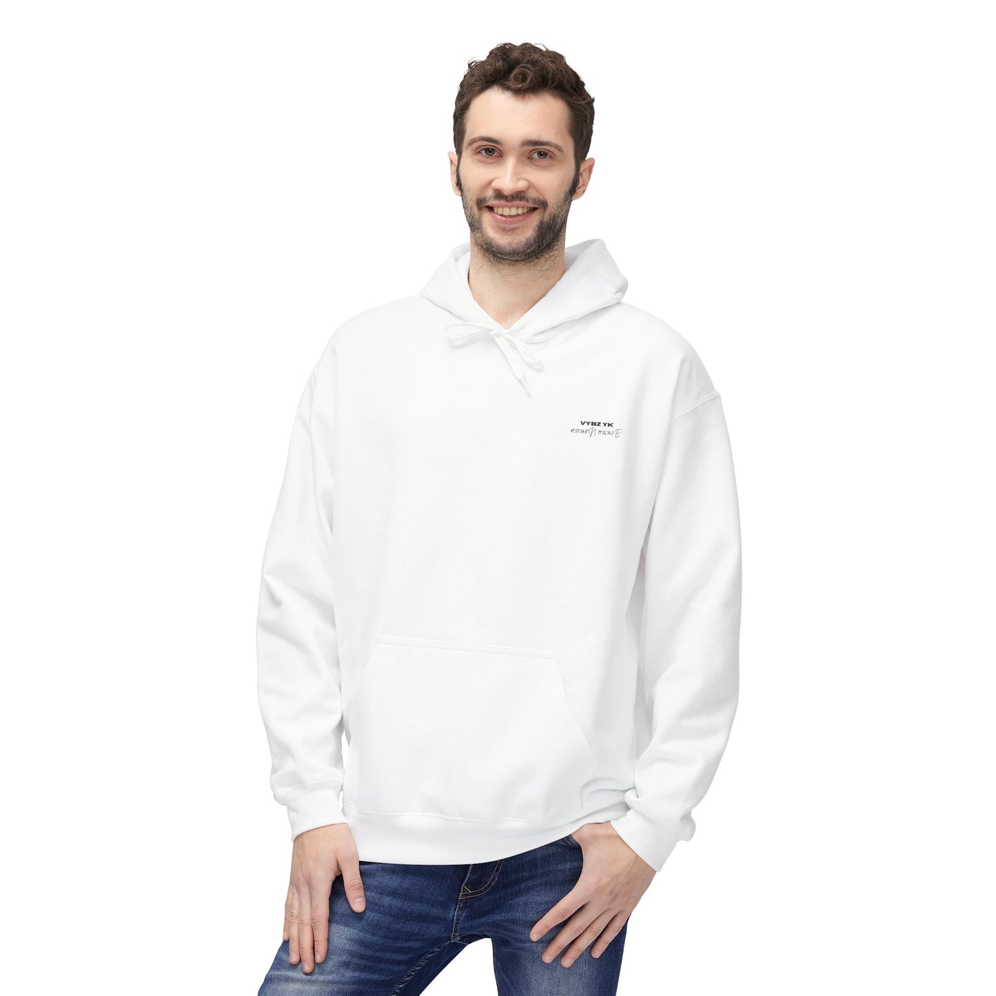 Vybz Fleece hoodie in White