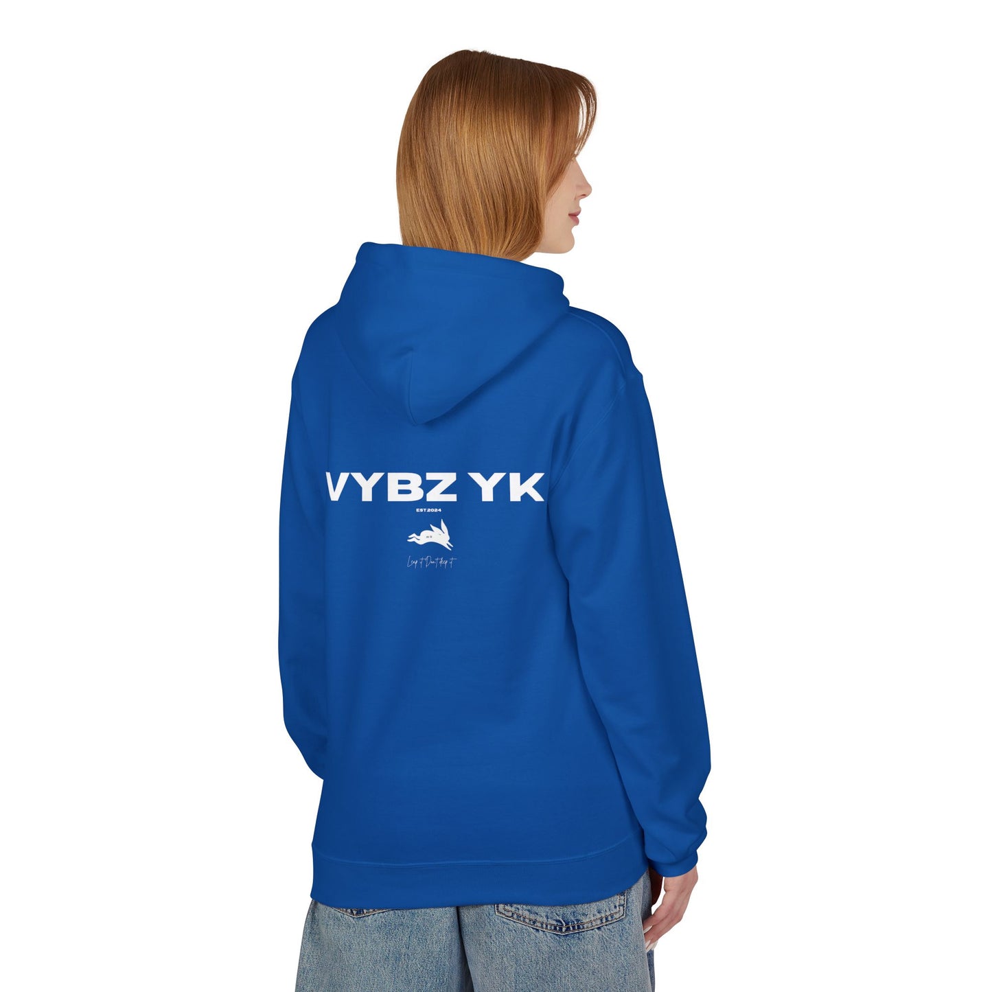 Vybz Fleece Hoodie in Light Blue